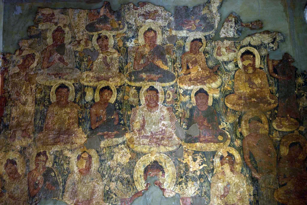 Buddhist Literature - A cave painting depicting Therigatha